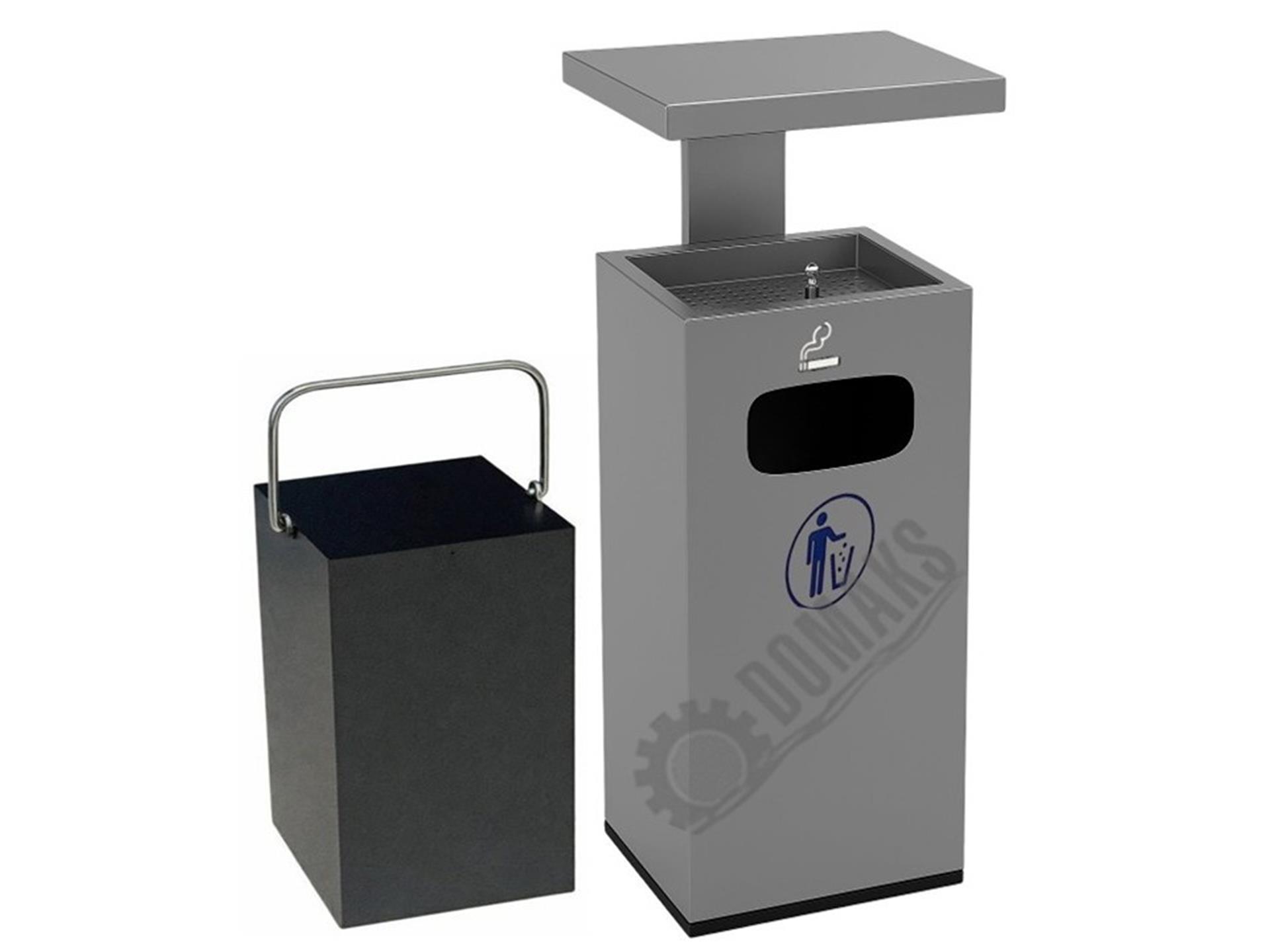 سلة مهملات مزودة بحامل لأعقاب السجائر، سلسلة 1650